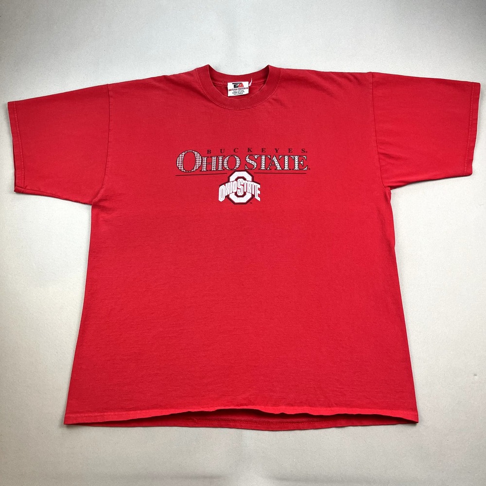 Vintage Ohio State Buckeyes T-Shirt Adult XXL Red College Football Made USA 90s